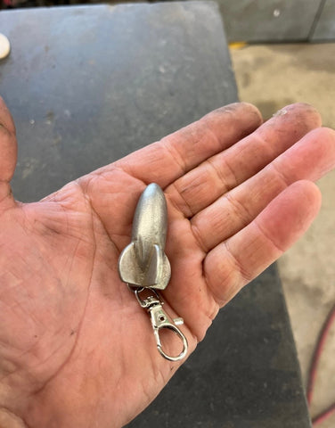Tumbled finish Rocket key Chain