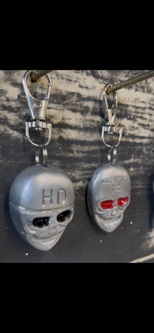 SKULL KEY CHAIN custom stamped up to 6 letters-numbers