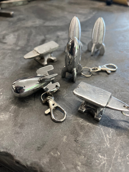 Polished ROCKET keychain